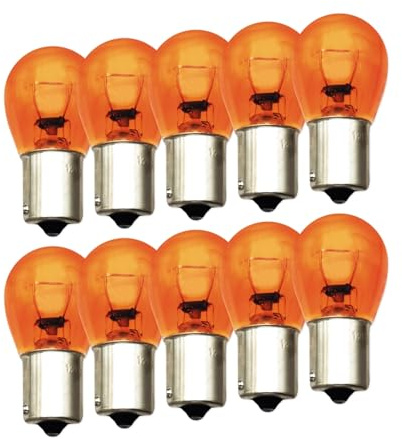 Lanuovx PY21W 12V 21W 10 x Bremslicht Birne BAU15s Glühlampe – Hochwertiger Ersatz für Auto, Motorrad, LKW.Bremslicht, Rücklicht, 12V 21W S25, BAU15s Sockel