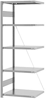 eurokraft | Steckregal | Bauart mittelschwer | einseitig | HxBxT 2000 x 750 x 500 mm | verzinkt | Anbauregal