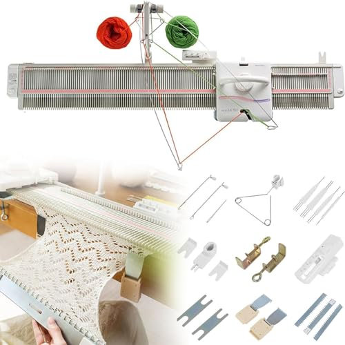 SXYKXYDL Automatische Strickmaschine, 6,5 mm mittlere Stärke, 150 Nadeln, Heimstrickmaschine aus Kunststoff mit Zubehör, einfache Herstellung von Schals und Mützen