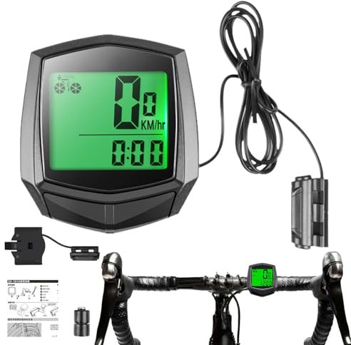 Zunishaone Ordinateur de vélo, ordinateur de vélo filaire,Cycle d'affichage LCD Speed ​​tracker de vitesse de cyclisme comptable | Cycling Computers Accessoires de vélo multifonctions pour les