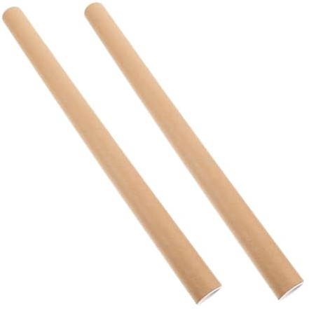 SHINEOFI 2 Stück Kartonverpackung Runde Versandrohr Versandhülsen Aus Pappe Zeichnungen Aufbewahrungsrohr Plakatröhre Aus Pappe Verpackungsrohre Röhrenbehälter Zugrohr Khaki Kraftpapier