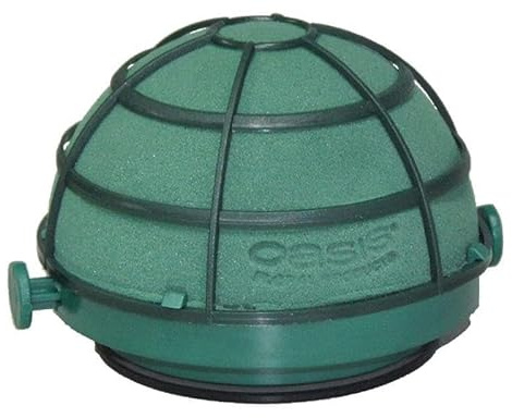 INNA-Glas Oasis SERAPIO für Auto Corso, grün, 6,5cm, Ø11,5cm | Nass-Steckschaum - Hochzeitsdeko, Kunststoffunterlage, Gitter, mit Saugnapf - Nasssteckmasse