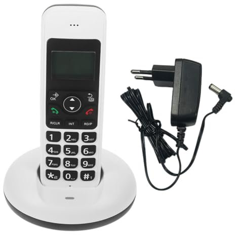 NUOBESTY 1 Ensemble Téléphone Fil à Touches pour Maison de Téléphone Extensible avec Écran LCD EU
