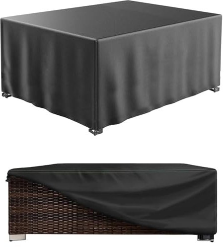 BDBSGBH Garden Furniture Cover Waterproof 250x250x80cm Rectangular Rattan Furniture Covers Heavy Duty Tear-Resistant 420D Oxford Fabric Patio Table & Sofa, Easy Installation