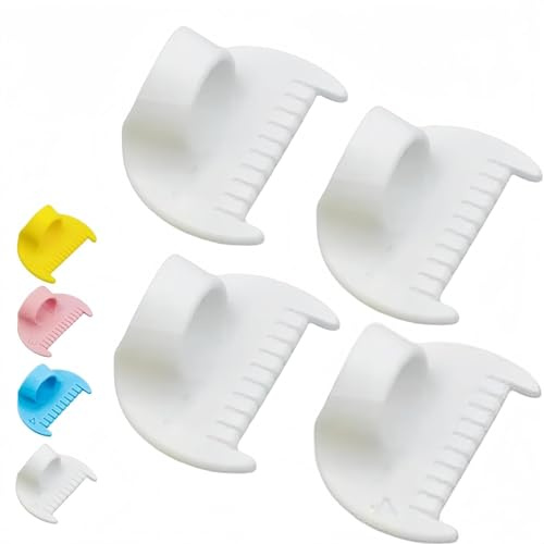 Set de 4 Medidores de Costura con Guía de Dedo Herramienta de Costura Manual para Puntadas Uniformes Regla de Costura de Plástico de con Diseño Ergonómico para Pulgar Accesorio para Costura a 4 mm