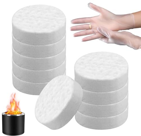 10 Pezzi di Lana Ceramica per Bioetanolo, Camino, Stufa, Spugne Rotonde in Ceramica, Lana di Ceramica per Camino a Bioetanolo, Spugna in Ceramica per Camino, per Interni in Gel