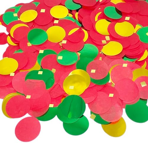 10000 Stück Seidenpapier Konfetti, VEINARDYL Rund Glitzer Weihnachten Tischkonfetti 1000 Stück für Weihnachten Hochzeit Party Geburtstag Geschenk Dekoration - 2,5 cm, Rot, Grün und Gold