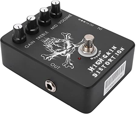 CHICIRIS Pedal de Guitarra de Distorsión, Efectos de Distorsión de Alta Ganancia con Carcasa de Metal con Control de Ecualizador y Bypass Verdadero para Guitarristas Eléctricos
