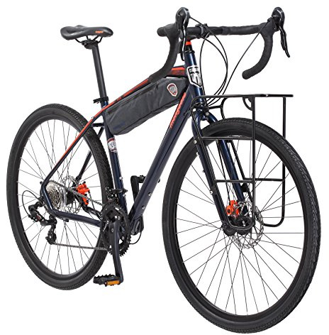 Mongoose Men's Elroy Adventure Bike 700C Wheel Bicycle, Blue, 54cm frame size