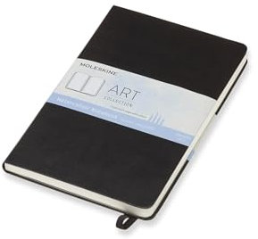 Moleskine 13 x 21 cm Großes Art Collection Aquarell-Notizbuch Skizzenalbum zum Zeichnen mit Hardcover, Papier geeignet für Wasser, Farben und Aquarellstifte, Schwarz, 72 Seiten