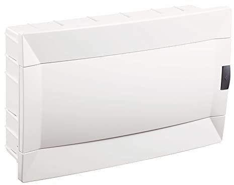 Scatola Elettrica da Incasso Con Coperchio e Guida DIN Bianca per Automatici 16 Moduli - Telaio per Impianti Elettrici