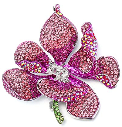 EVER FAITH Damen Österreichische Kristall Bridal Orchidee Blütenblatt Brosche