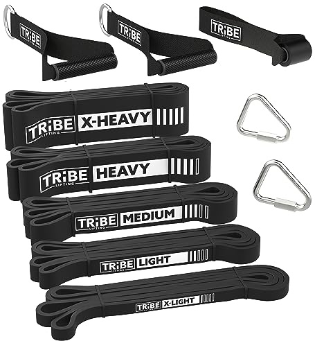 Long Resistance Bands for Working Out - Pull Up Assistance Bands Resistance Bands with Handles, Door Anchor - Stretch Bands for Exercise Bands Resistance Bands Set