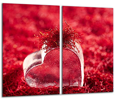 TMK ArtDeko Herdabdeckplatte 2 Teilig 2x30x52 cm - Spritzschutz Herdabdeckung – Herdschutz aus Sicherheitsglas – Robust, Hygienisch & Rutschfest– Schutz für Induktion, Ceran, Gas & Elektro