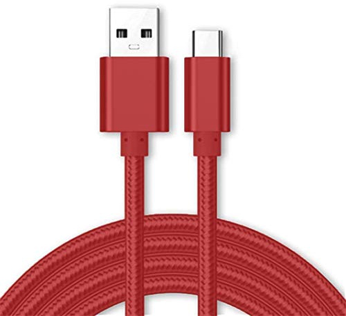 NWNK13 USB C Cable Type C Fast Charging Cable for Xperia L1 L2 L3 ultra Nylon Braided Android Phone Charger Lead Wire Sync Cord red 1mt