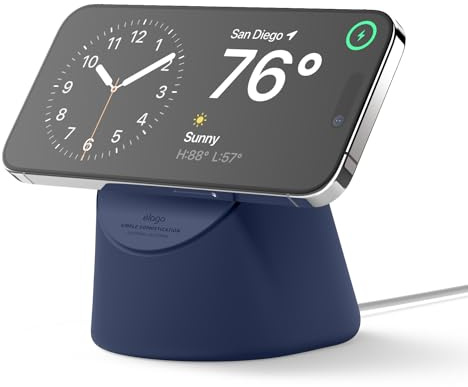 elago MS1-Ladestation für iPhone 17/16/15/14/13/12 Serie | iOS-Standby-Modus, Ladegerät nicht enthalten (Blau)