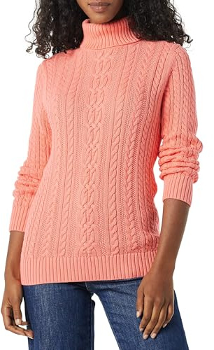 Amazon Essentials Mujer Jersey de Cuello Vuelto y Punto Cable de Tipo Pescador (Disponible en Tallas Grandes)