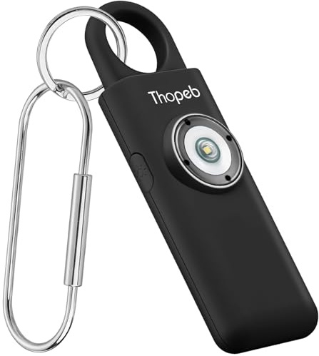 Thopeb Der Original Persönlicher Alarm Für Frauen, Schlüsselanhänger Mit Alarm, Wiederaufladbar, 135 dB Sirene, Stroboskop, SOS-LED-Licht. Hilft älteren Menschen und Kindern Notruf (Anthrazit)