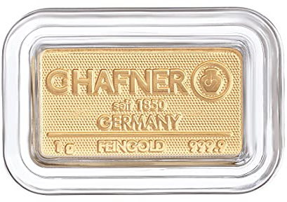 1g Goldbarren C.Hafner – Feingold 999.9 in Acrylglaskapsel mit Echtheitsgarantie & Geschenkbeutel | LBMA zertifiziert | Geschenkidee mit Grußkarte – Goldstücke24