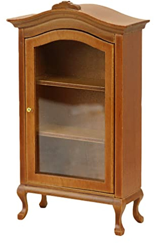 STOBOK Miniatur Schrank Puppenhaus 1:12 Holz Bücherregal Modell Sideboard Regal Zubehör Für Puppenstube Dekoration Und DIY Basteln