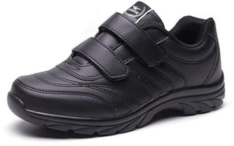 JOMIX Gesundheitsschuhe Damen Sneaker Atmungsaktiv Sportschuhe Leicht Laufschuhe Schwarze Turnschuhe mit Klettverschluss Damen (Schwarz, 41 EU, D210)