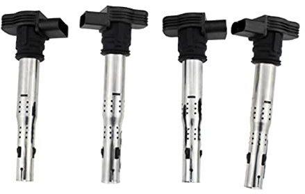 MANXING Wshao Store 4PCS/Setzen Sie Die Zündspule Kompatibel Mit VW Jetta Golf Passat Tiguan CC A3/4/5/6/7/8 TT Q3/5 R8 06E905115d 06E905115 ABCDE 07K905715F (Color : 4PCS Black)