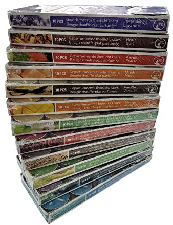 Duftteelichter Duftkerzen Set 120 Stück 12 Düfte 3,5 Stunden Brenndauer Teelichter