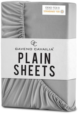 GC GAVENO CAVAILIA Microfiber Fitted Sheet 25 CM, White, Single Size | Deep Pocket 10 inch, Elasticated Corner, Shrinkage & Fade Resistant, Microfibre Bottom Sheet