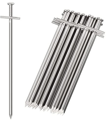 YAOBLUESEA 50x Zeltheringe Stahl für Harte böden Felsbodenheringe Sturmsicher 23cm Lange Anti-Rost Heringe Erdnägel Zeltnägel für Camping Outdoor für Harte Böden Normalen Ø4mm Vorzelt Heringe