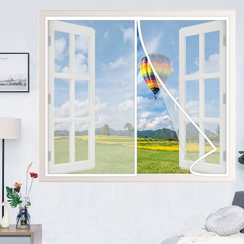 Magnetische Fliegen-Insektenschutztür 80 x 200 cm, Anti-Insekten-Mückenvorhang, vollständig faltbar für Premium-Fenstertüren, Weiß