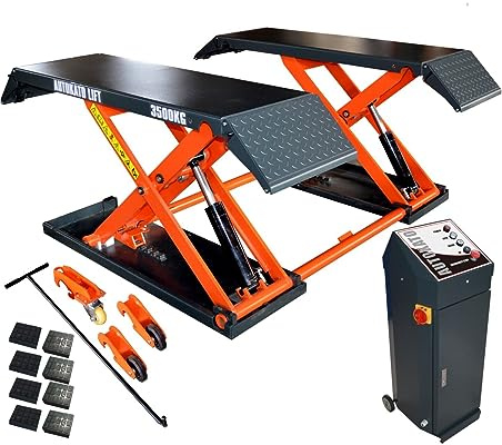 Motool Technology KT-X80 Mid Rise Scissor Lift 8000lbs Penumatic Release Auto Lift 110V/1PH
