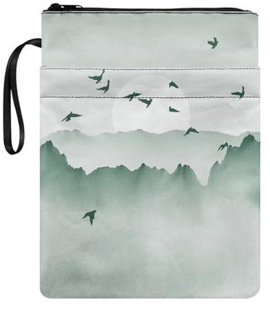 NETILGEN Watercolor Mountain Book Sleeve for Book Lovers Book Cover Book Protector for Paperback Purse Book Sox Storage Bag for Women Men Kids