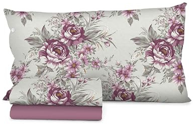 HomeLife: 90 Bed Flanell Lakeset Set | Njut av en varm och mjuk sömn med vår 90x190 Bomull Flanell Lakeset med Anti-pilling Behandling [Rose Rosa]