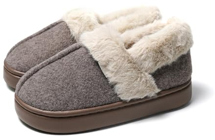 JOMIX Hausschuhe Damen Geschlossen Gefüttert Plüsch Puschen Winter Filz Pantoffeln