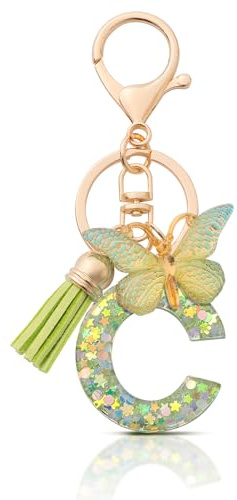 MORSUNBELA Schlüsselanhänger Buchstabe Mädchen Keychain Letter | Personalisierter Buchstaben-Schlüsselanhänger für Mädchen und Damen, süßes Accessoire für Schlüssel, Tasche oder Rucksack