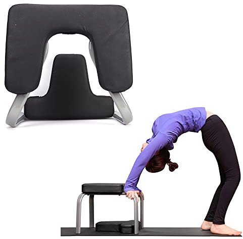Yoga-stol, hjälpstol för stretch- och vridövningar, fällstol, metallstol, yoga, huvudstående pall hög kvalitet, övning av massivt naturträutrustning för hemmet, vänd yoga-stol