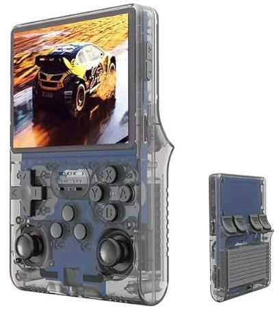 R40S Pro Retro Game Console,Portable Handheld Video Game Console ，3.5 inch IPS Screen with 256G Card &30000+ Games,Built in 45 Emulators,3800mAh Battery (gray-256g)