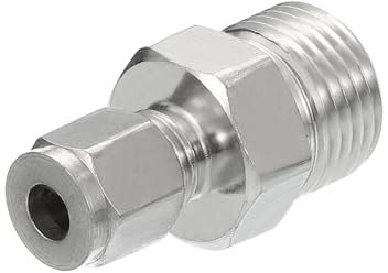 PATIKIL 1/2G x 6mm 304 Stainless Steel Compression Tube Fitting, Double Ferrules Compression Tube Fitting Straight Adapter Connect