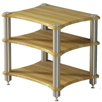 Yoeoefuo HiFi-Rack Plattenregal Plattenspieler-Regal 3-stufige AV-Rack Offenen Regalen Phonoschrank Audio Rack Schränke Für Zuhause Büro Audio-Video DJ Theater Shelf Rack Einfach Zu Bedienen
