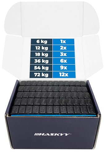 Pesos adhesivos de 36 kg, color negro, 1200 x 5 g cada una, peso de equilibrio para llantas de aleación, con revestimiento de plástico, peso adhesivo FE