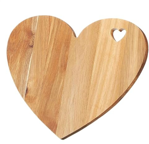 30.5x25.5x1.5cm Heart Shaped Cutting Board, Bread Cheese Serving Tray, Valentine's Day Romantic Meat Cheese Wood Tray, Heart Shape Charcuterie Board Chopping Board