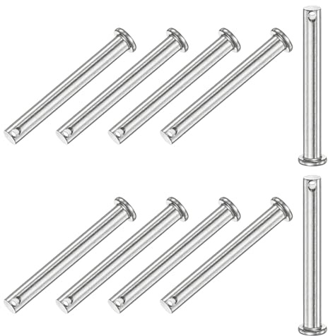 M METERXITY 10 Stück Einloch Klauenstifte M8 x 80mm Flachkopf Klauenstifte | Verbindungsscharnierstift, 304 Edelstahl, für mechanische Verbindungen/Lkw/Rasenmäher, Wiederverwendbar