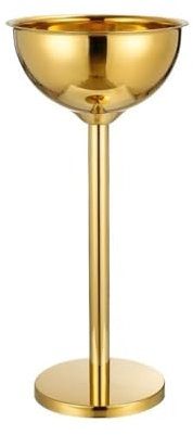 Ice Bucket Home Party Ice Wine Bucket Bar Ice Bucket Vertical Stainless Steel Champagne Bucket Thickened Outdoor Ice Wine Basin Drinks Cooler/Beer Bucket(Gold)