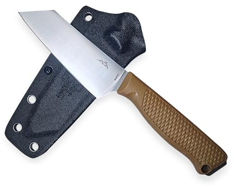 SK Wild Ones® Outdoor Kitchen Knife – Fixed Blade Utility Knife for Food Preparation – 440C Stainless Steel – Brown – Andhri