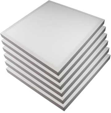 ENOVALITE 6er Pack LED Panel 62x62cm mit Aufbaurahmen, 36W 3600lm | 4000K Neutralweiß, Deckenleuchte, inkl. Trafo, Rasterleuchten, Einlegeleuchte, Büroleuchten, Rasterdecke