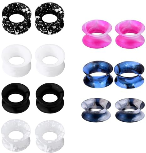 APMGONT 7 Paar Silikon Ohr Tunnel Silikon Flesh Tunnel Set Soft 4-20mm Silicone Ohr Tunnels Plug Double Flared Flexibler Tunnels Weich (Mix Farben, 5mm)