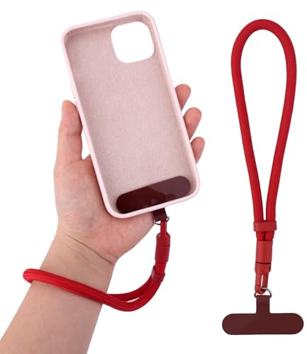 BOXOB Cell Phone Lanyard Wristlet, Universal Adjustable Hand Wrist Strap with Tether Tab for Most Phones And Cases, Anti-Drop, Anti Theft Hands-Free (Red)