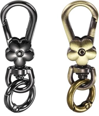 sourcing map 2 portachiavi in metallo con clip girevole a moschettone a sgancio rapido, ganci a scatto staccabili a doppia apertura, per la creazione di gioielli, artigianato, zaino, cordino, canna di