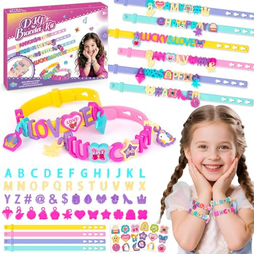 Geschenk Mädchen 6 7 8 Jahre: Glitzer Armbänder Bastelset Kinder ab 6 Jahre | Basteln Mädchen 8-10 Jahre, Glitzer Armbänder Bastelset Kinder Spielzeug ab 5-8-10 Jahre, Geschenk Mädchen 5 6 7 8 9 Jahre
