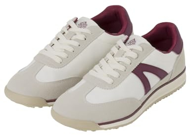 Springfield Retro Sneaker Nylon Contrast, Zapatilla De Nailon Mujer, Blanco, 38 EU